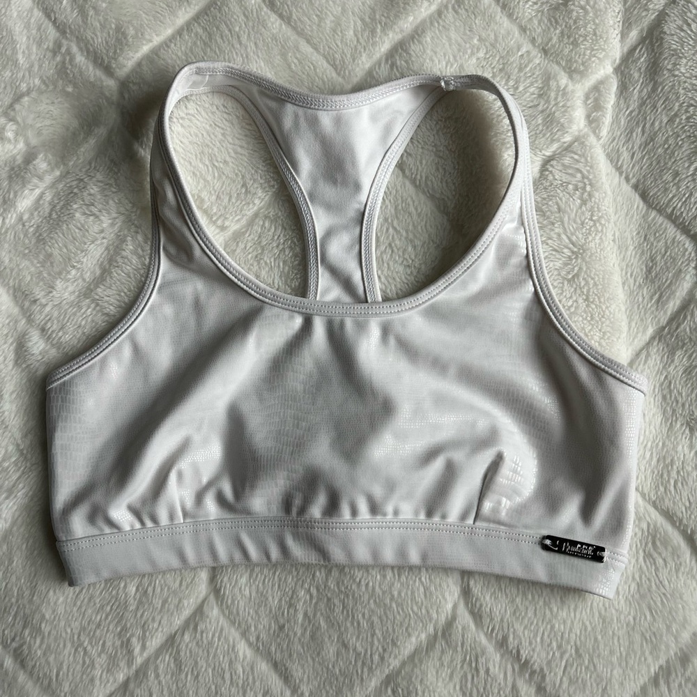 Bombshell Sportswear Shine Sports Bra - White Python